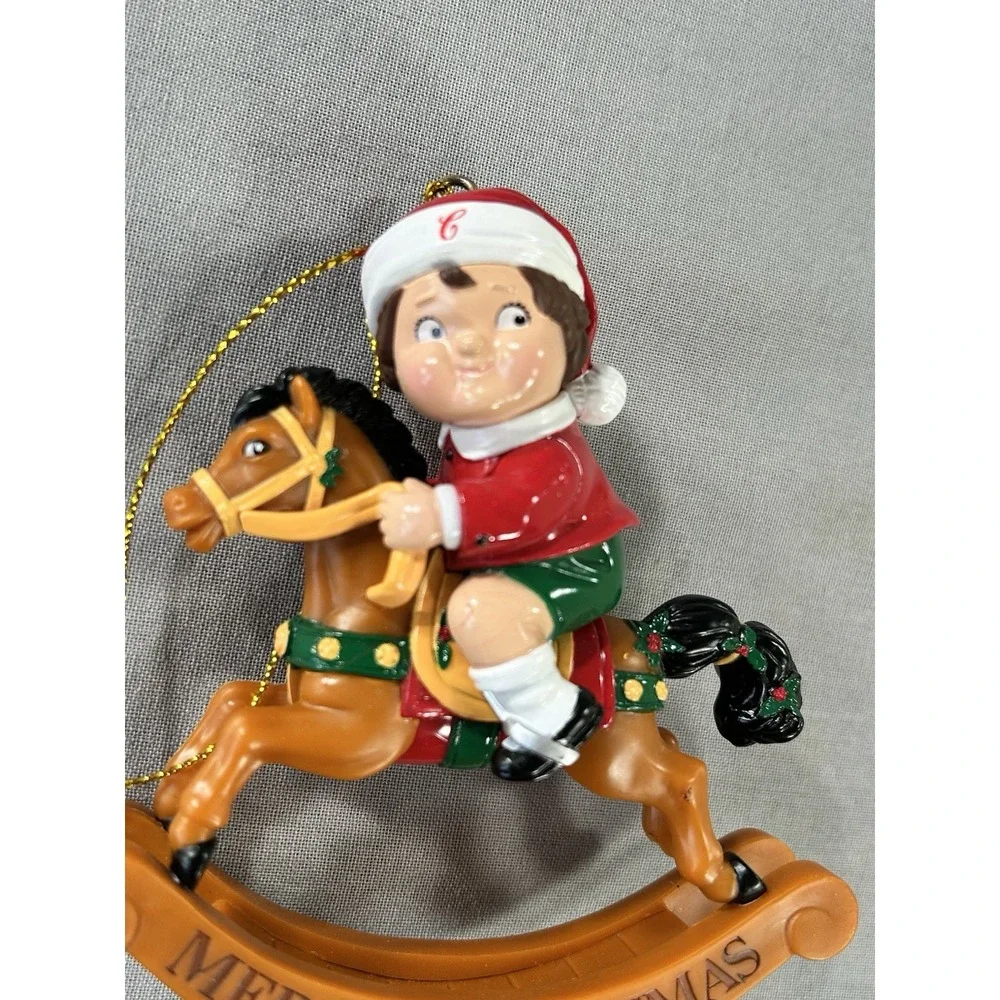 VTG 2005 Campbell's Soup collector's Christmas ornament Kid Riding Rocking Horse